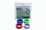 Hose Guardian packaging with colorful hex nuts on a white background